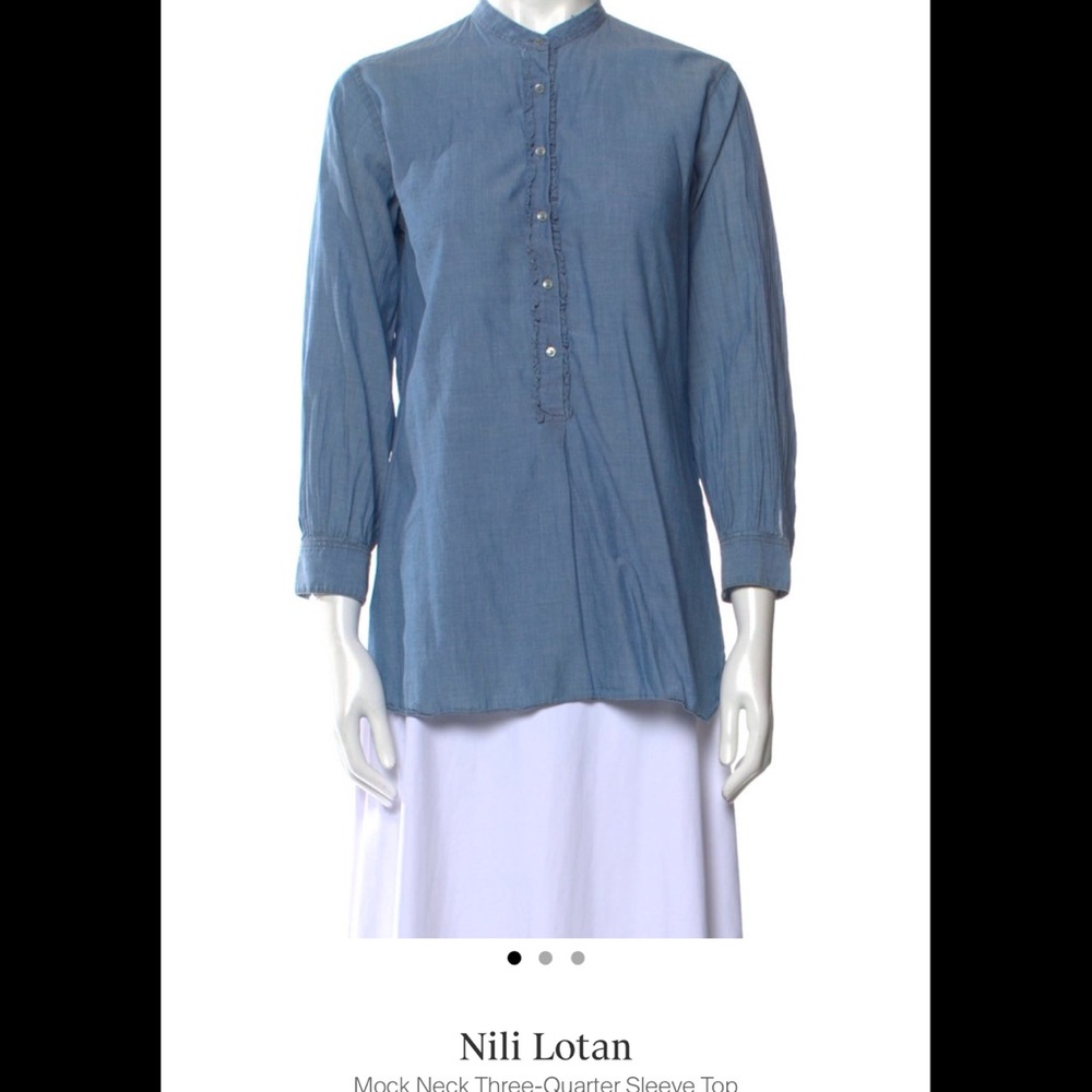 Nili Lotan Long Sleeve Button Down Shirt Med